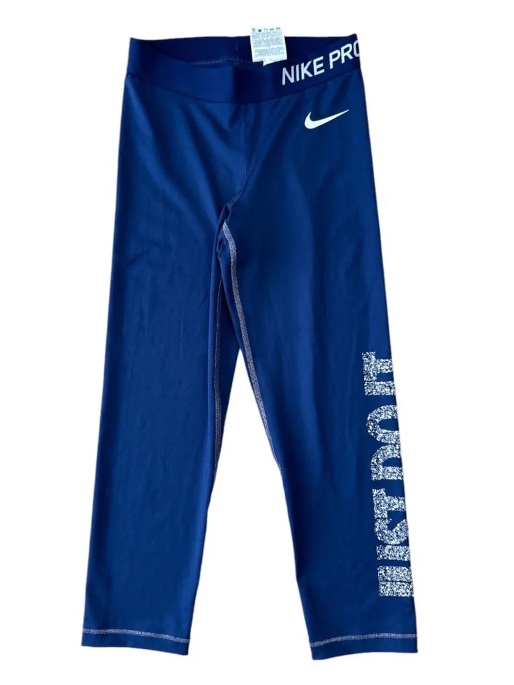 Nike Pro Dri-FIT Capri Leggings Blue Graphic 